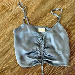 Aritzia 2xs ruched cami in blue